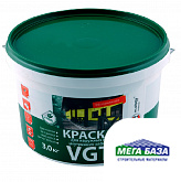 Краска водно-дисперсионная VGT ВДАК-1180 для наружных и внутренних работ моющаяся белоснежная 3 кг