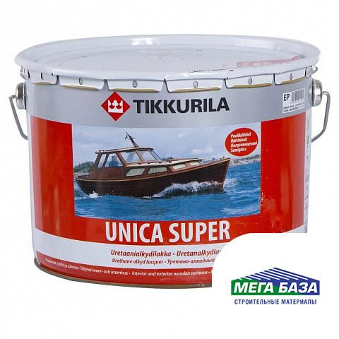 Лак полуглянцевый износостойкий уретано-алкидный TIKKURILA UNICA SUPER 9 л