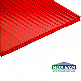 Сотовый поликарбонат цвет красный 2100х12000х8 мм