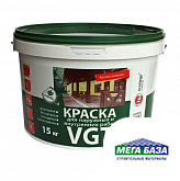 Краска водно-дисперсионная VGT ВДАК-1180 для наружных и внутренних работ моющаяся белоснежная 15 кг