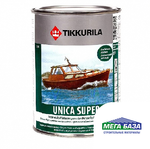Лак полуматовый износостойкий уретано-алкидный TIKKURILA UNICA SUPER 0,9 л